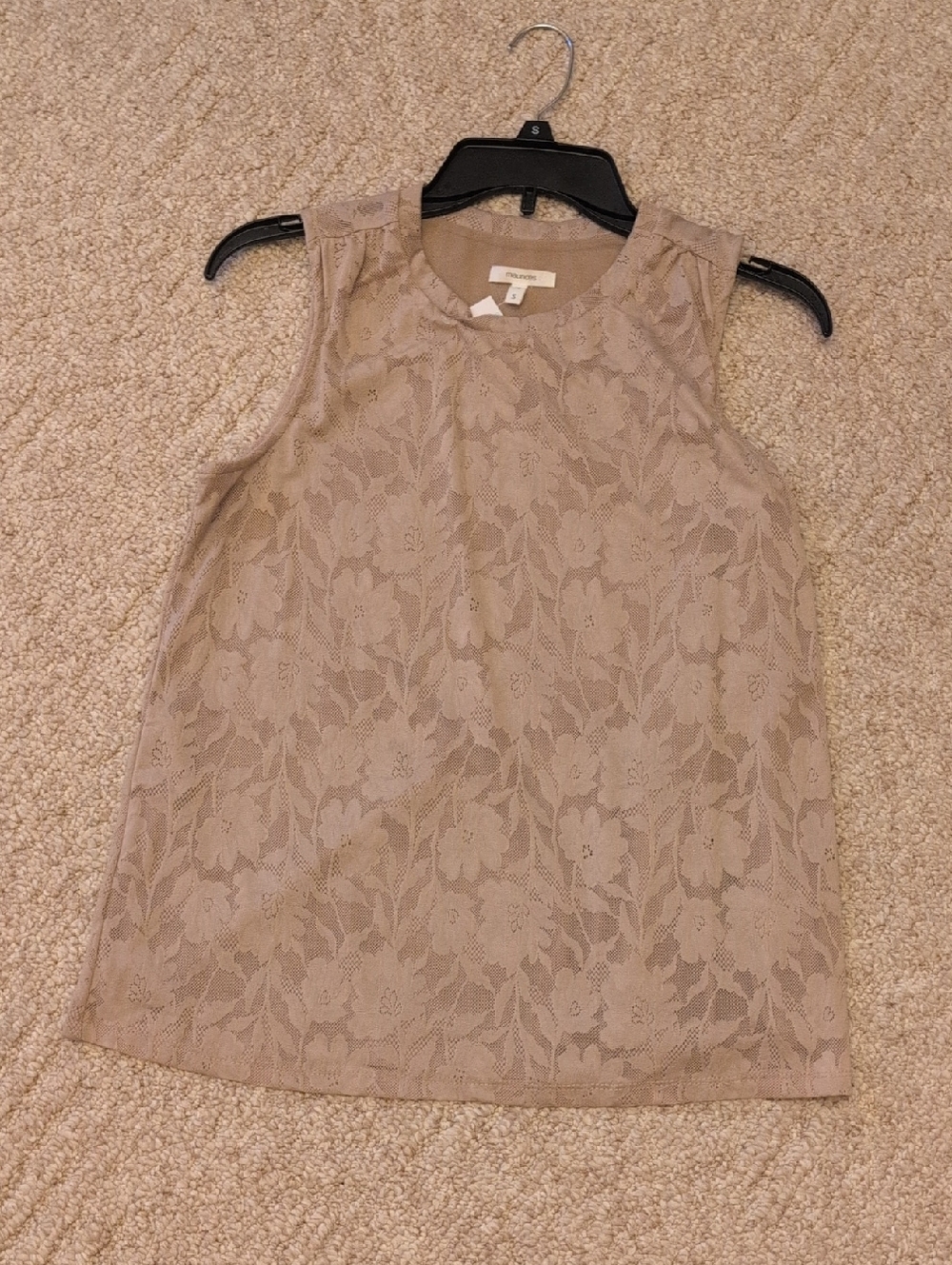 Maurices Lace Overlay Sleeveless Top - Taupe